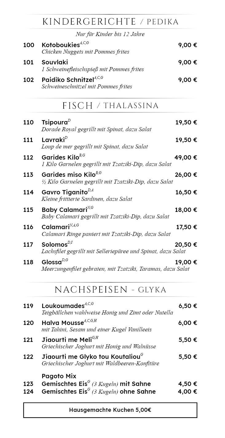 Restaurant Ach Niko Ach Berlin - Charlottenburg Speisekarte 6